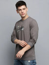 Men Grey Printed Casual Sweatshirt-BP-1415-Grey