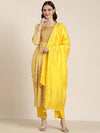 Women Yellow Floral Kurta Set-GW-3850-Yellow