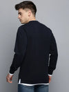 Men Navy Solid Casual Sweatshirt-BP-1436-Navyblue