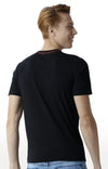 Huetrap Black Mens Short Sleeve Graphic Printed Tshirt-HT13MKGRABLK00283