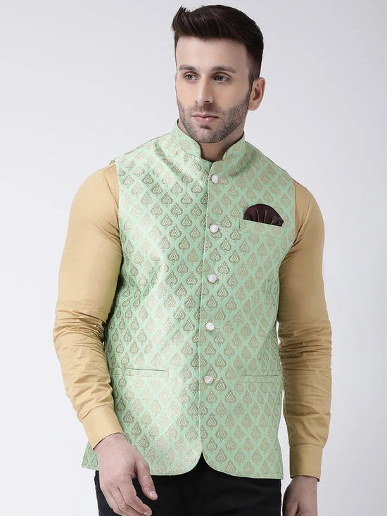 Hangup Men Standard Solid Men's Indian Wear-136AJacquardNehru