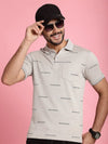 Venitian Men All Over Printed Sand Premium Cotton Polo Neck T-shirt With Pocket