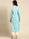 Women's Green Solid Kurta Set-ON-591-Seagreen