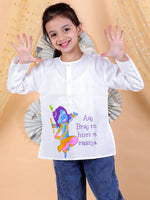 BownBee Unisex Cotton Holi Full Sleeve Kurta - White-BS24TP46WHA18