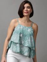 Women's Sea Green Printed Top-AE-10447-Seagreen