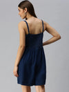 Women's Navy Blue Solid Jumpsuit-ON-259-Navyblue