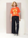 Dillinger Orange Graphic Oversized T-Shirt-WMNCR396ORG-XS