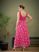 Women Fuchsia Floral Anarkali Kurta