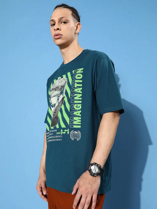 Dillinger Blue Graphic Oversized T-Shirt-DLMOV141PED-S