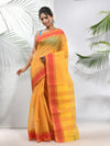 Bright Yellow Pure Cotton Tant Saree With Woven Designs-MA51TT43430114