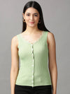 Women's Green Solid Top-AN-889-1-Green