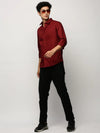 Men Maroon Solid Shirt-FAVORPLAIN-193-Maroon