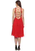 Backless tie up Dress in Red