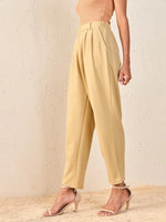 Women Beige Tapered Pants