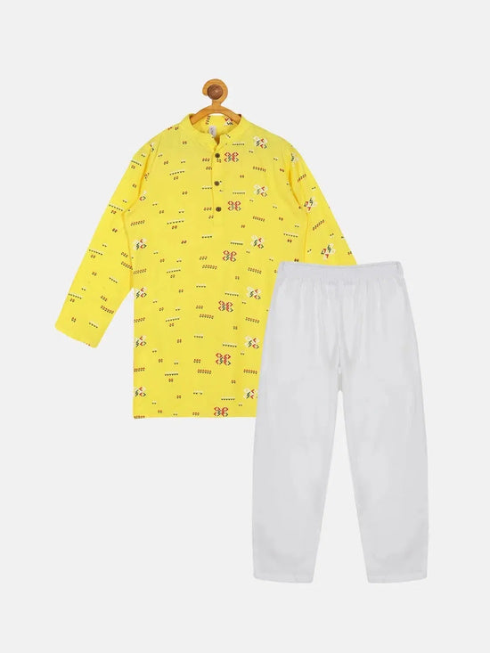 Boys Printed Kurta Pyjama Set-SS23BKURTA037002