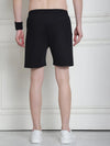 Venitian Men Cotton Printed Black Shorts