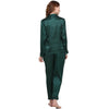 Smarty Pants Women's Silk Satin Solid Bottle Green Color Night Suit