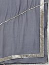 Ahika Women Navy Blue Polyester Yoke Design Kurta Trousers With Dupatta-PKSKD1284A_L