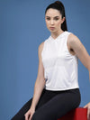 Rigo Solid Sleeveless Round Neck Slim Fit Women Active Wear Crop Top