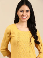 Women's Yellow Solid Kurta Set-SKC-3307-Yellow