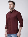 Hangup Men Slim Solid Shirts-BenMaroonShirt