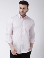 Hangup Men Slim Solid Shirts-CollarPinkShirt