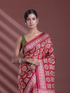 Dark Red Silk Soft Saree With Texture Print-MA60BSL01400036