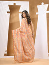 Beige Cotton Blend Handwoven Saree With Paisey Motifs-MA53BCT041400059