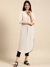 Women's White Solid Straight Kurta-SKC-3353-Offwhite