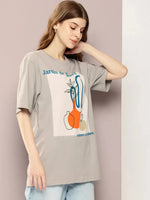 Dillinger Grey Graphic Oversized T-Shirt-WMNCR468GRY-XS