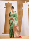 Green Silk Banarasi Saree With Zari Woven Designs-MA53BSL441050012