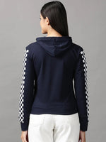 Women's Navy Blue Solid Sweatshirt-RY-3791-Navyblue