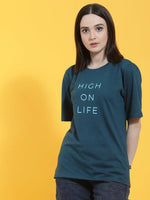 Rigo Oversized Half Sleeves Printed Round Neck T-Shirt-WTOP363-1413-L