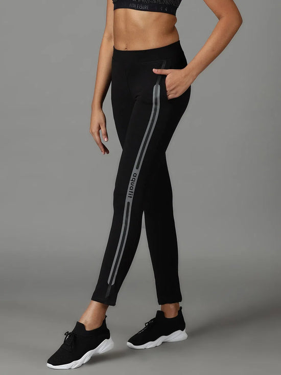 Women's Black Solid Track Pant-AF-1899-Black