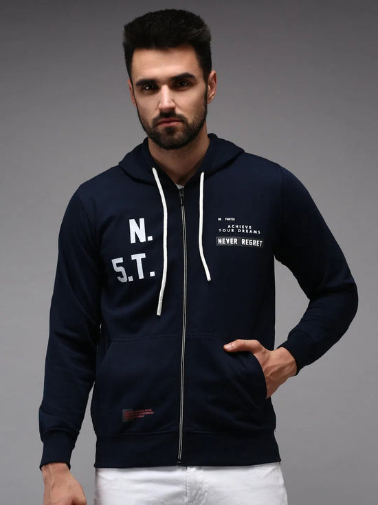 Men Blue Solid Sweatshirt-OTSS-23-Navyblue