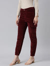 Women Burgundy Solid Joggers-IM-10635-Burgundy