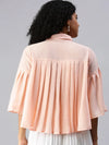 Women's Peach Solid Top-AE-7012-Peach