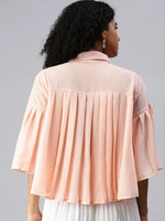 Women's Peach Solid Top-AE-7012-Peach