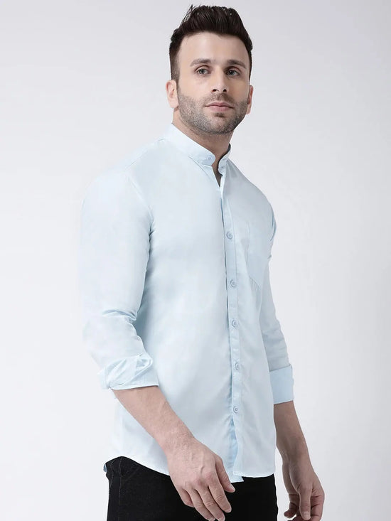 Hangup Men Slim Solid Shirts-BenBlueShirt