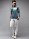 Men Blue Printed Sweatshirt-SCAW-31-Blue