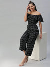 Women's Black Printed Jumpsuit-AE-9926-Black