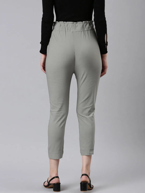 Women Grey Solid Peg Trouser-AE-7045-Grey