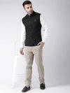 Hangup Men Standard Solid Men's Indian Wear-BlackNehru