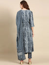 Women's Grey Printed Kurta Set-SKC-1009-Grey