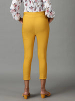 Women's Mustard Solid Cigarette Trouser-AL-6272-Mustard