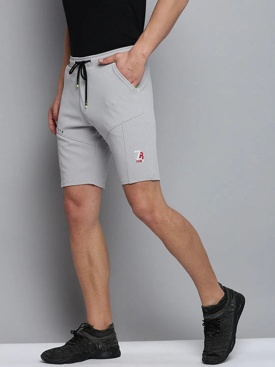 Men Grey Solid Sports Shorts-EX-1061-1-Grey