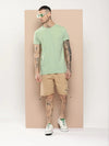 Difference Of Opinion Men's Green Plain T-Shirt