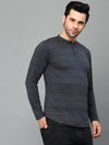 Rigo Striped Henley Neck Full Sleeve T-Shirt-HT07221143-L