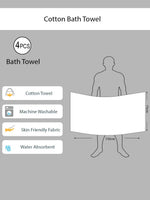 Athom Living Arrow Designed Soft Textured Bath Towel 67x137cm Pack of 4-AR-AABB