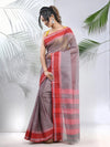 Grey Pure Cotton Tant Saree With Woven Designs-MA51TT43430111